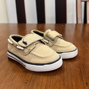 Polo Ralph Lauren Khaki Coast EZ shoes boat sneakers new display Toddler Size 4